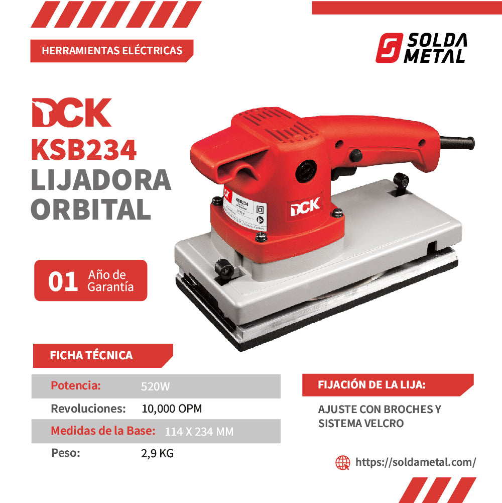Lijadora orbital 1/2 Pliego 520W KSB234- DCK