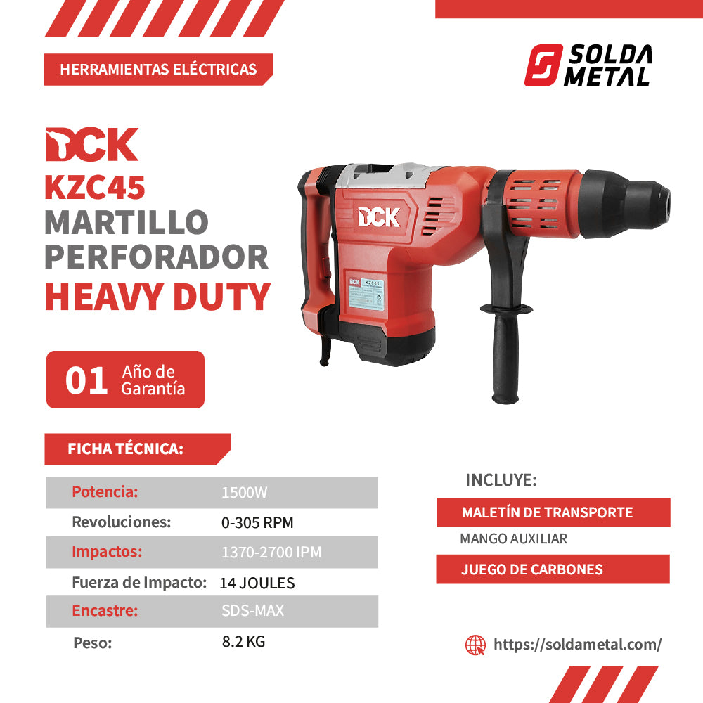 Rotomartillo Minero 1500W HEAVY DUTY – Minero KZC45 DCK