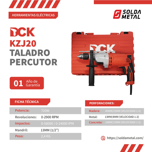 Taladro Percutor 720W KZJ20- DCK