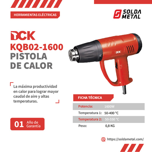 Pistola de calor 1600W KQB02-1600 -DCK