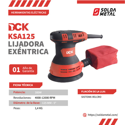 Lijadora Excéntrica 5″ 300W KSA125- DCK