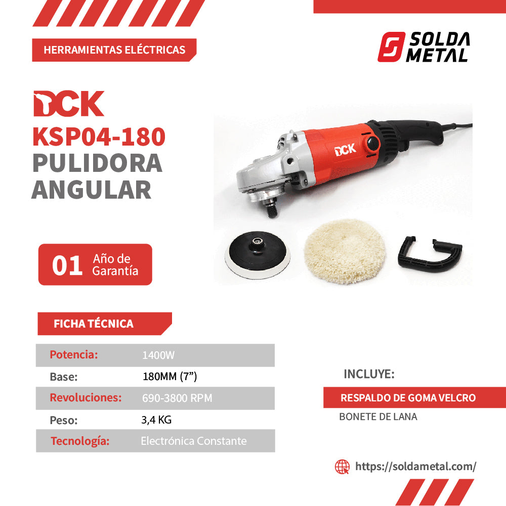 Pulidora Angular 7″ / 1400W KSP04-180 DCK