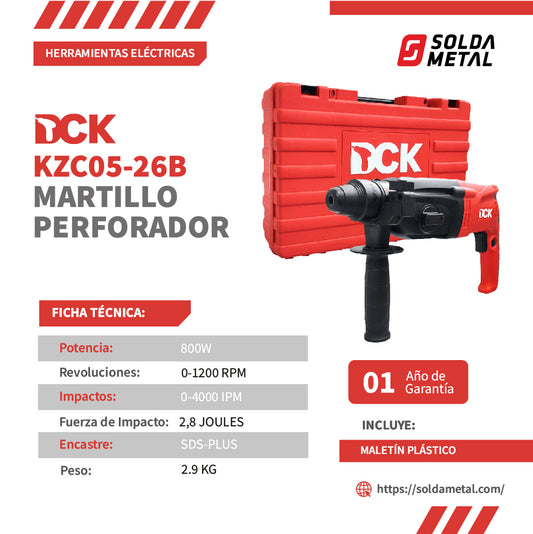 Rotomartillo SDS Plus 800W KZC05-26B- DCK