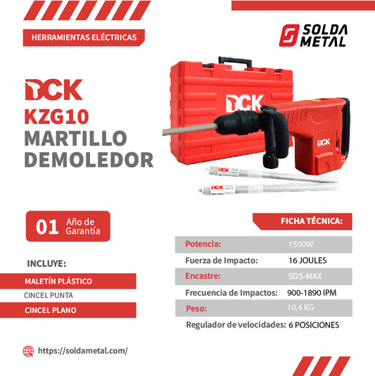 Martillo Demoledor 1500W 16J – KZG10 DCK