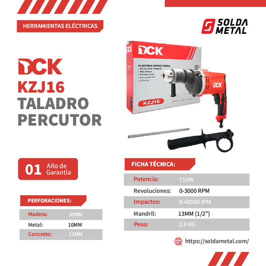 Taladro Percutor 1/2″ 710W KZJ16- DCK