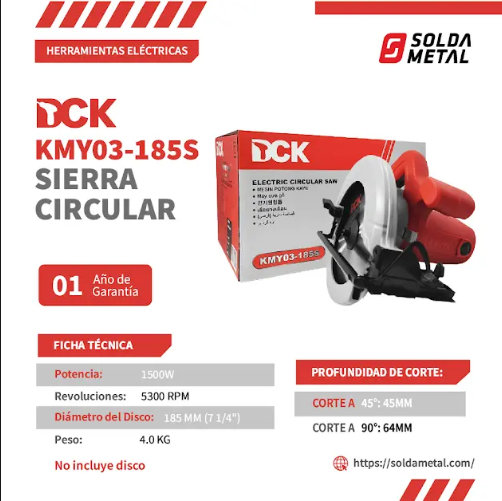 Sierra Circular 1500W 7 1/4″ KMY03-185S – DCK